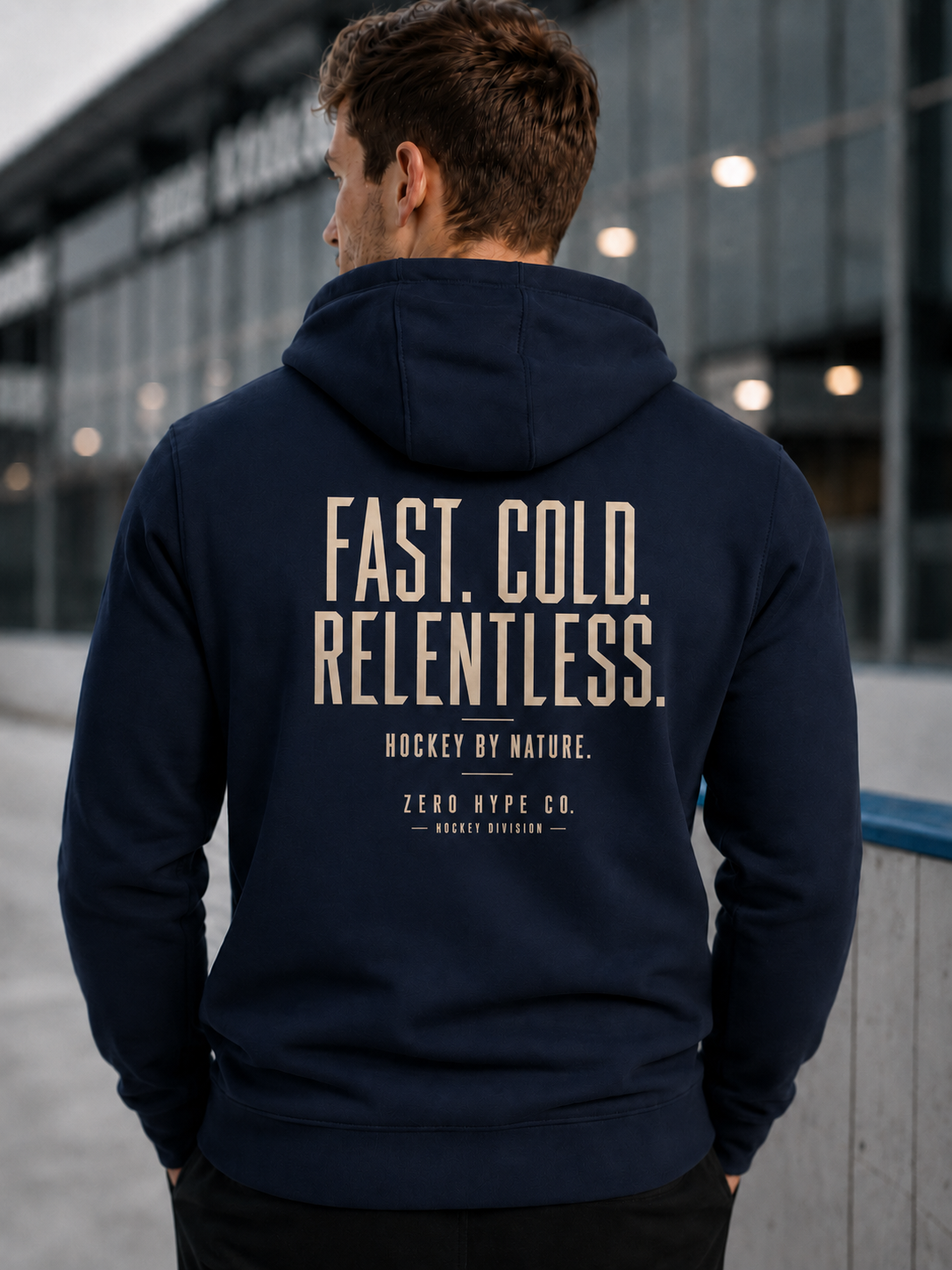 Fast. Cold. Relentless. Hockey Hoodie - Hockey Lifestyle Apparel | Zero Hype Co.