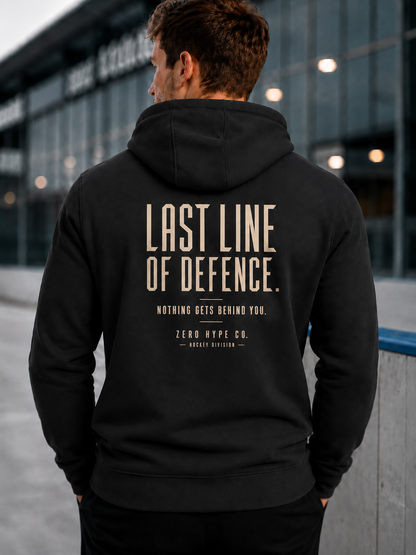Last Line of Defence Goalie Hoodie – Premium Hockey Goalie Lifestyle Apparel | Zero Hype Co.