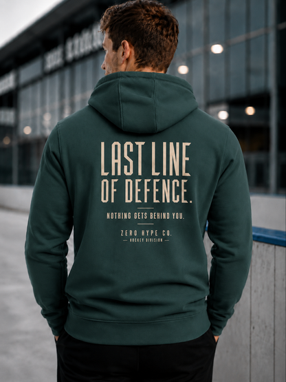 Last Line of Defence Goalie Hoodie – Premium Hockey Goalie Lifestyle Apparel | Zero Hype Co.