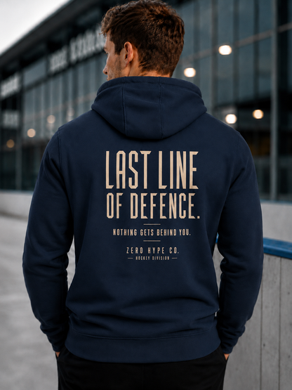 Last Line of Defence Goalie Hoodie – Premium Hockey Goalie Lifestyle Apparel | Zero Hype Co.