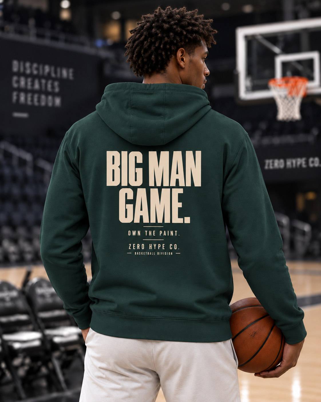 Big Man Game Basketball Graphic Hoodie | Zero Hype Co.