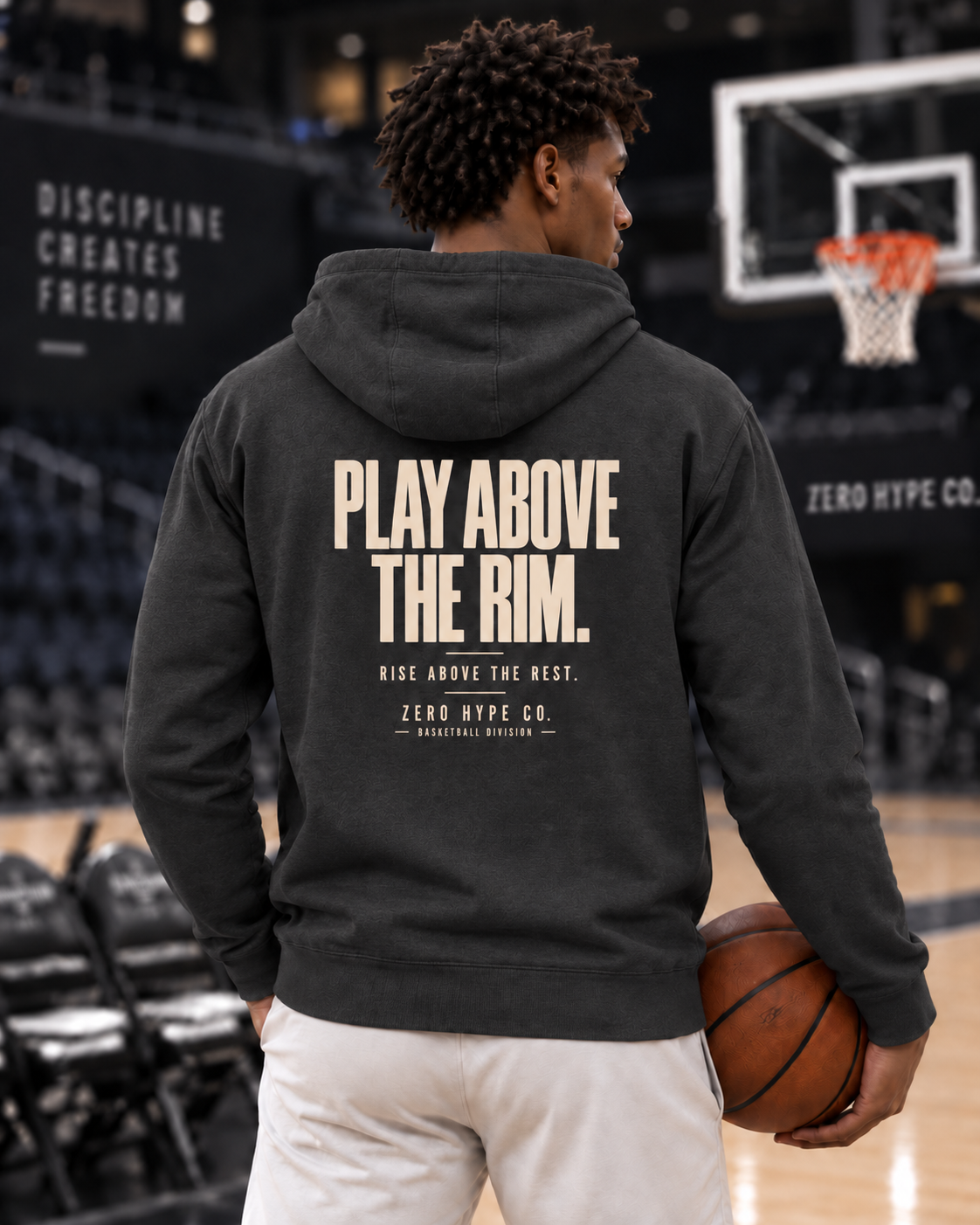 Play Above the Rim Basketball Graphic Hoodie | Zero Hype Co.