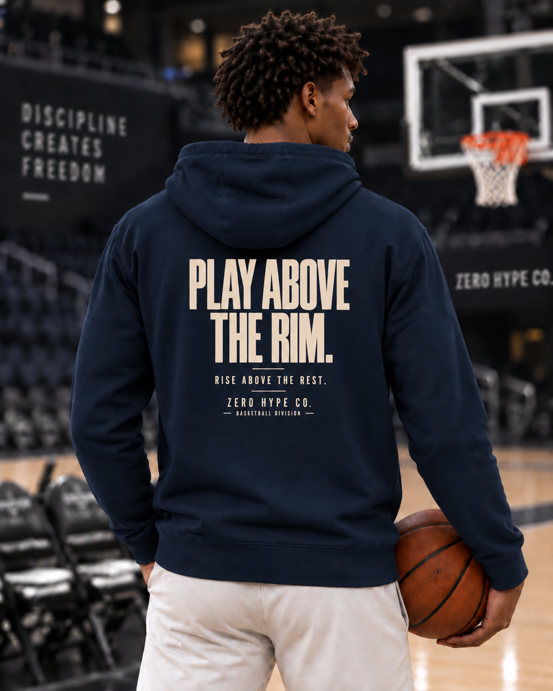 Play Above the Rim Basketball Graphic Hoodie | Zero Hype Co.