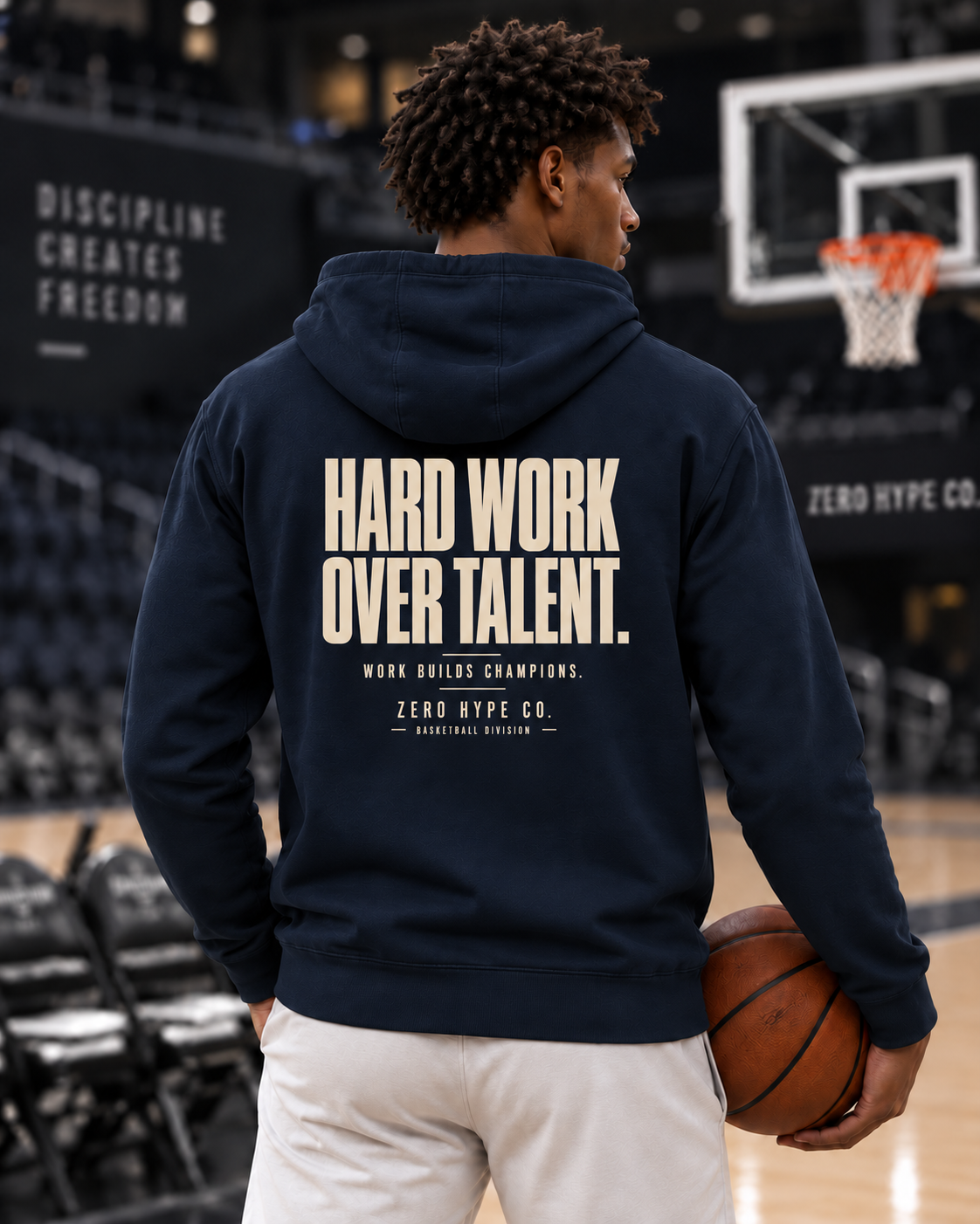Hard Work Over Talent Basketball Graphic Hoodie | Zero Hype Co.