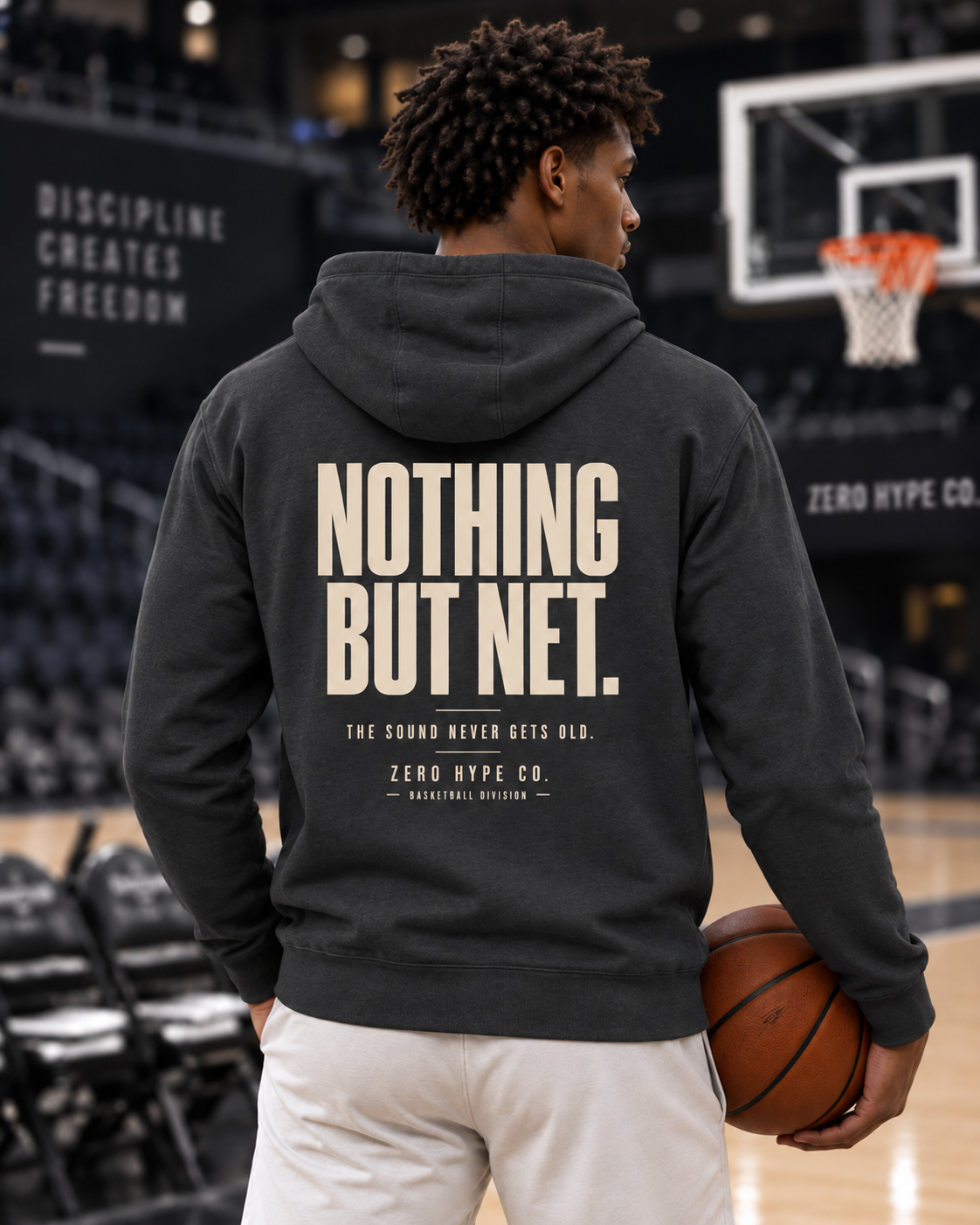 Nothing But Net Basketball Graphic Hoodie | Zero Hype Co.